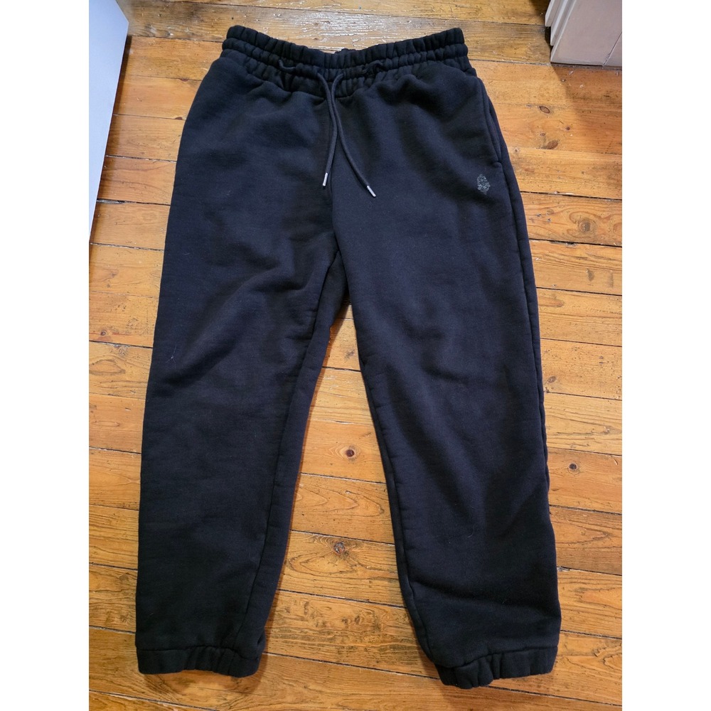 Rare Free People Movement Black Sweatpants High Rise Drawstring Fleece Large New